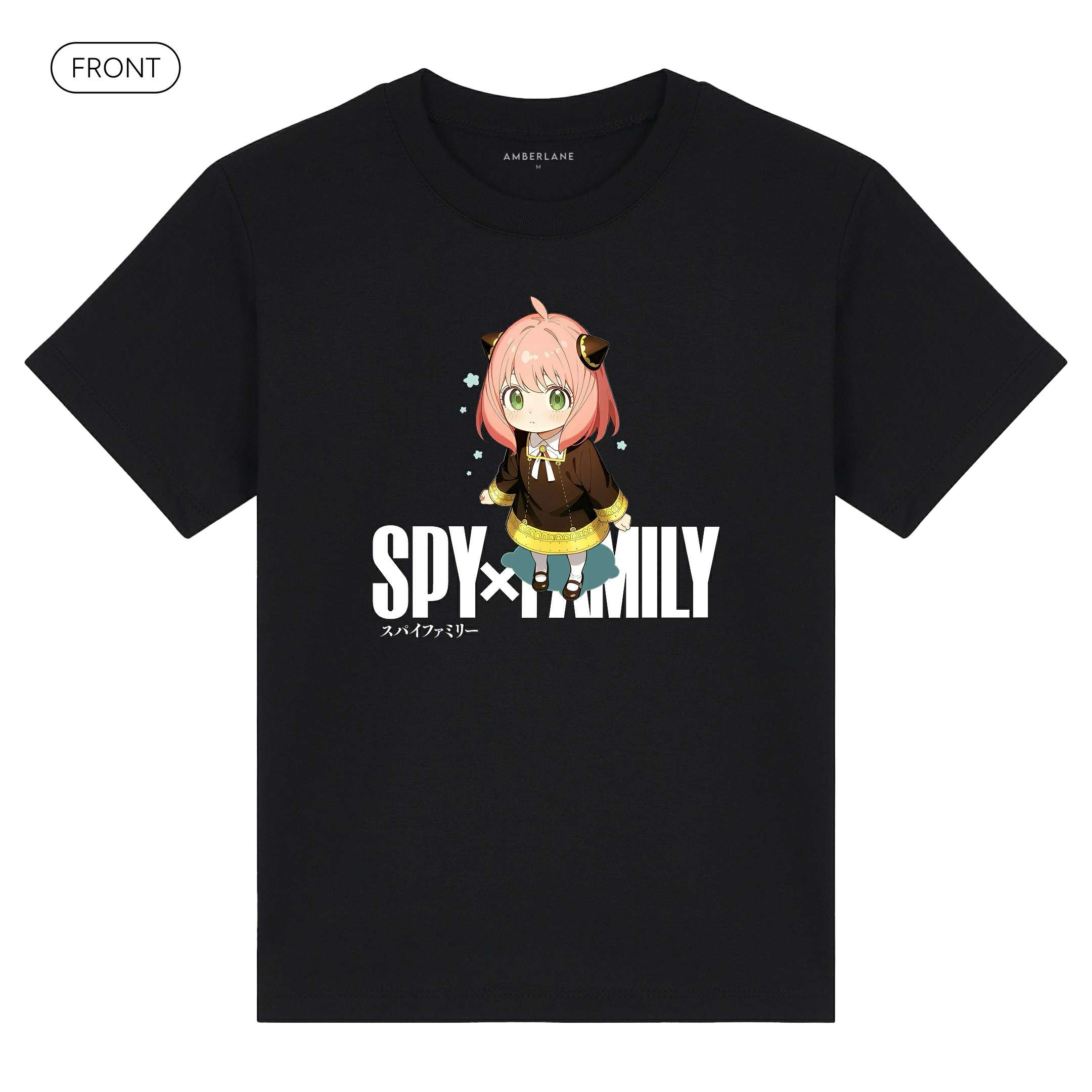Anya_KidsBasicTee_Front_Black_Mockup