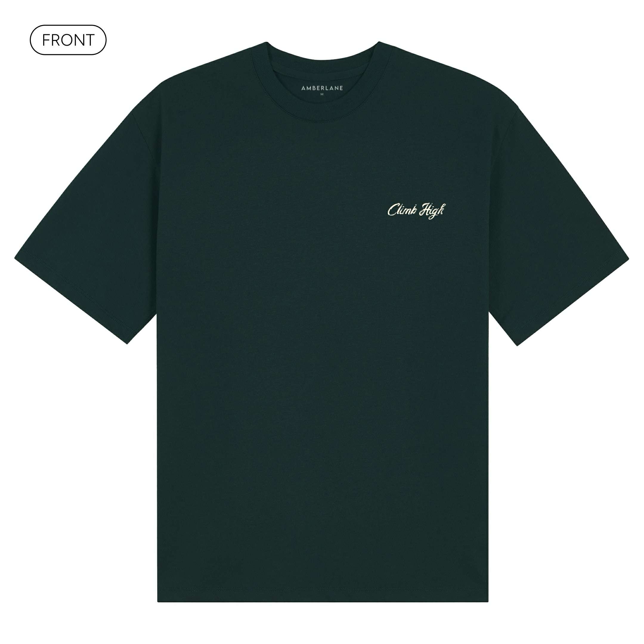 ClimbHigh_BasicOversizedTee_Front_Dark Green_Mockup
