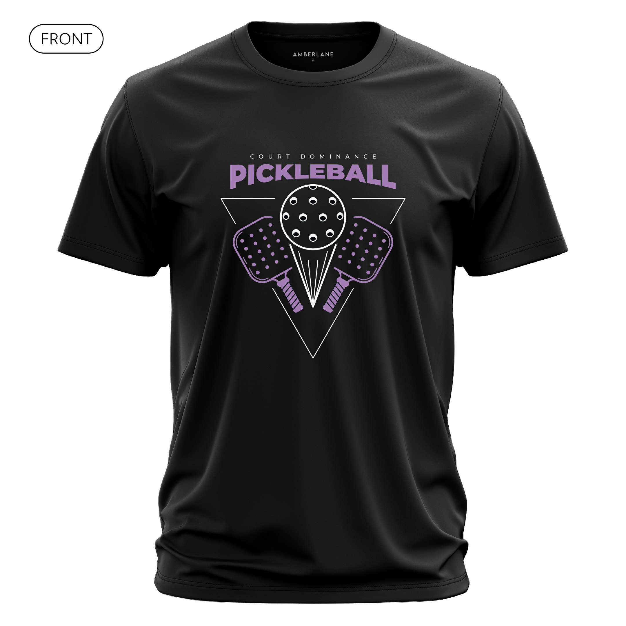 CourtDominancePKLBL_DriFitTee_Front_Black_Mockup