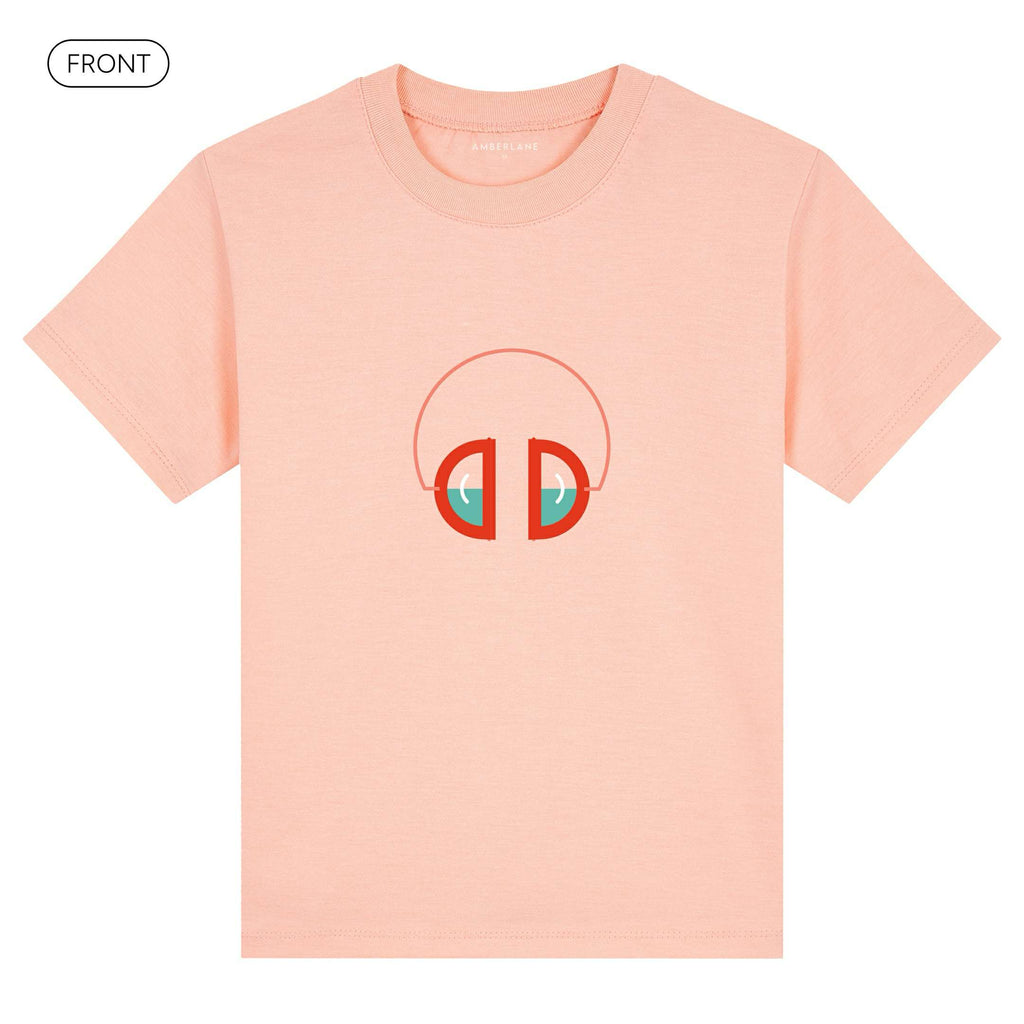 Headphone_KidsBasicTee_Front_Peach_Mockup