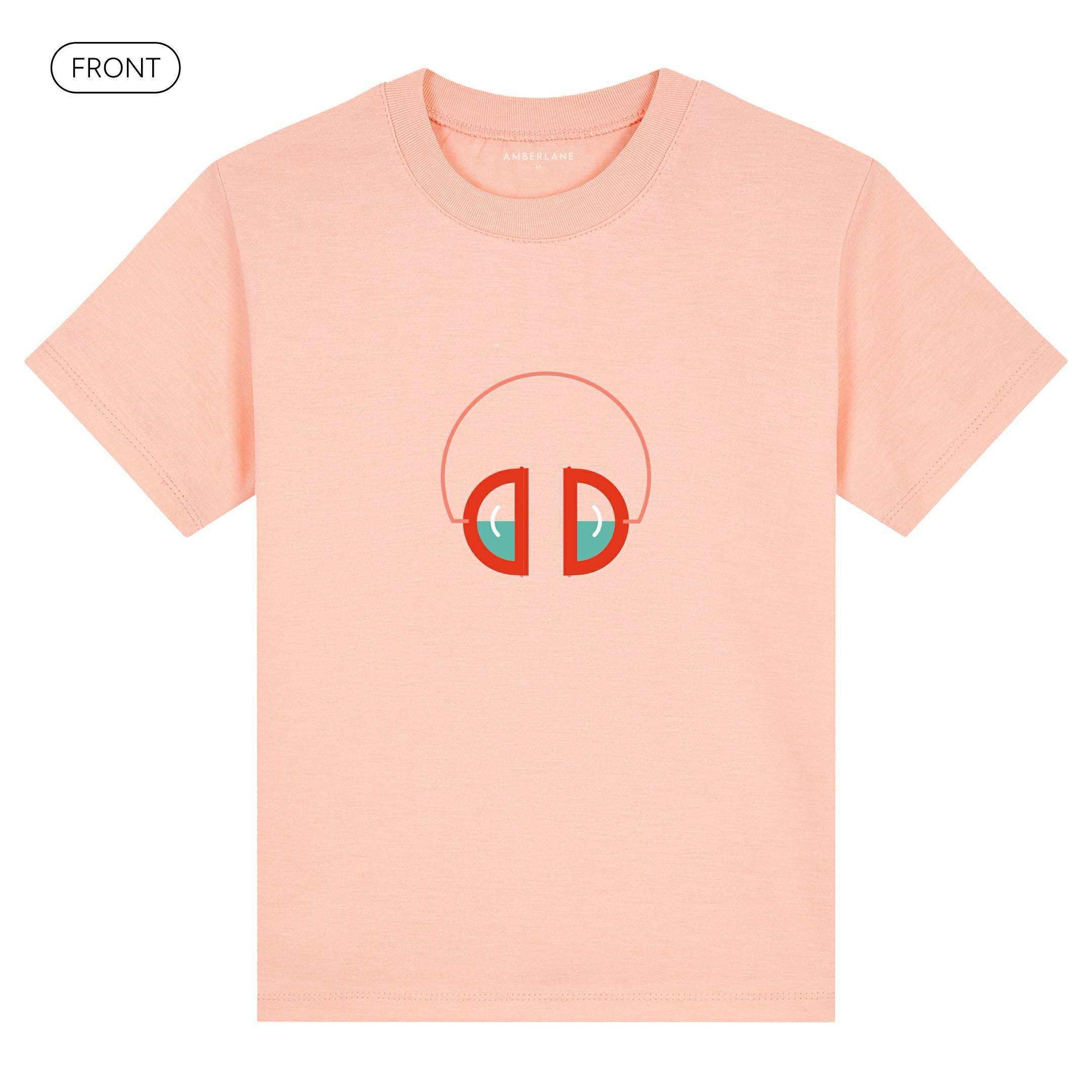 Headphone_KidsBasicTee_Front_Peach_Mockup