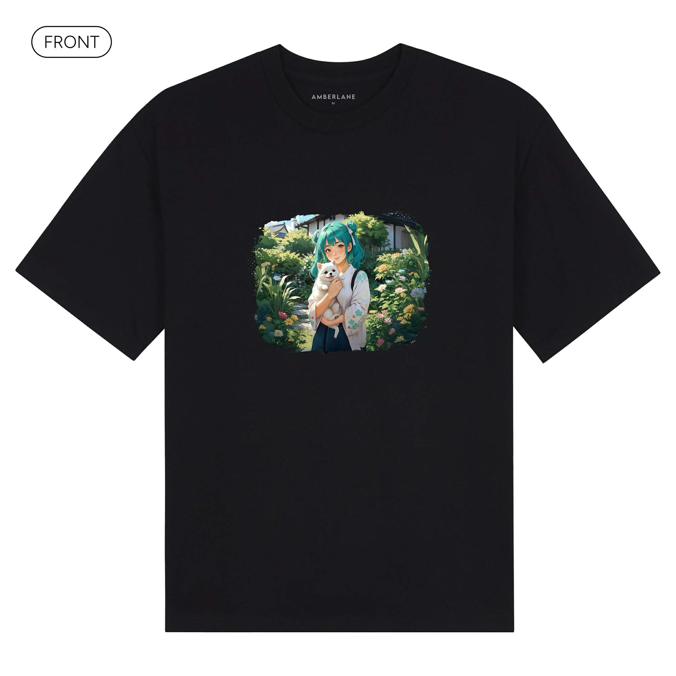 Hirai_BasicOversizedTee_Front_Black_Mockup