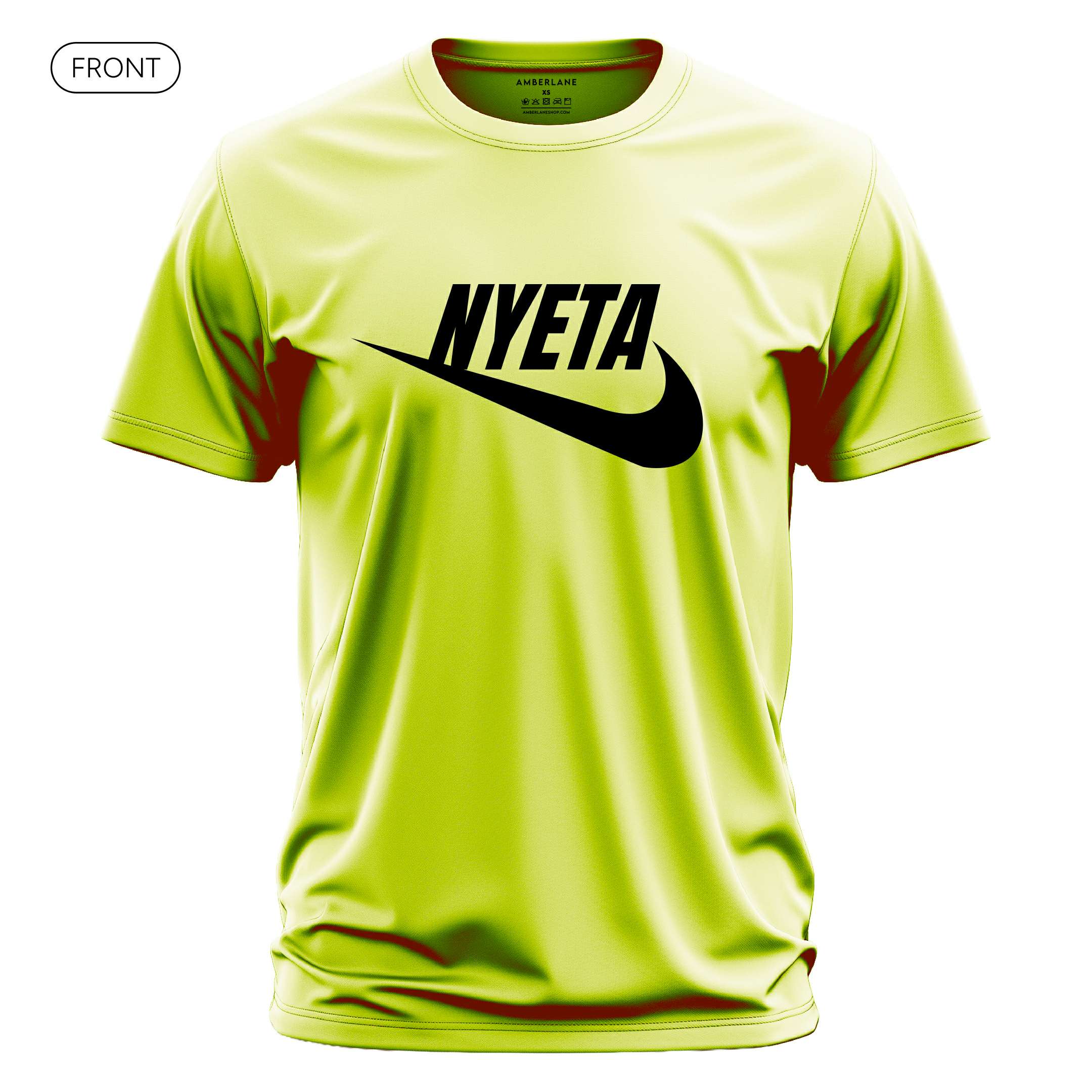 NYETA_Active_Tee_Front_Neon Yellow_Mockup