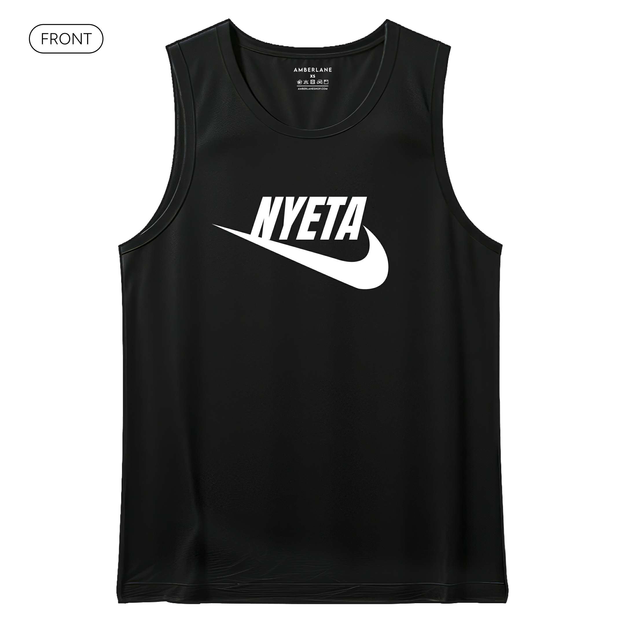 NYETA_DriFitSinglet_Front_Black_WhitePrint_Mockup