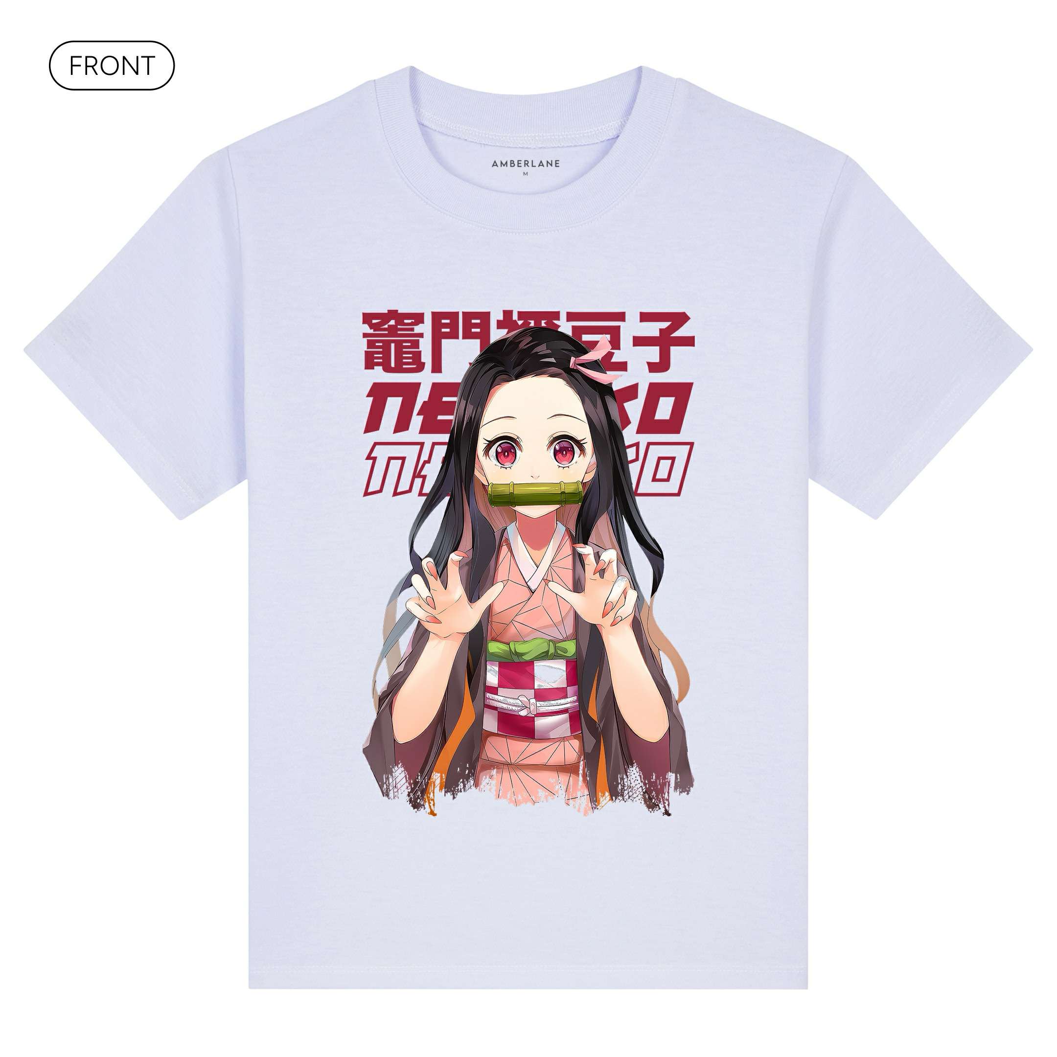 Nezuko_KidsBasicTee_Front_White_Mockup