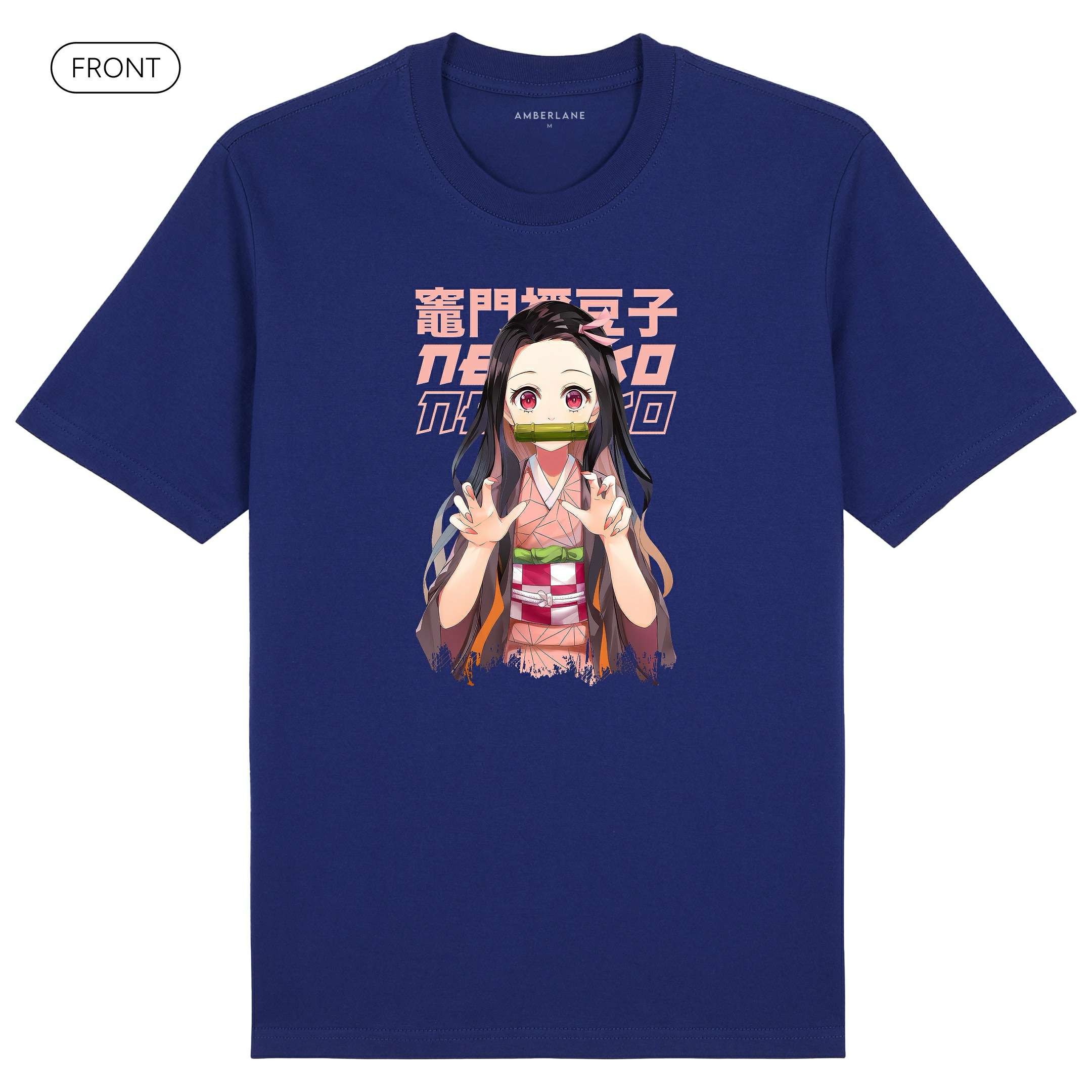 Nezuko_PremiumTee_Front_Blue_Mockup