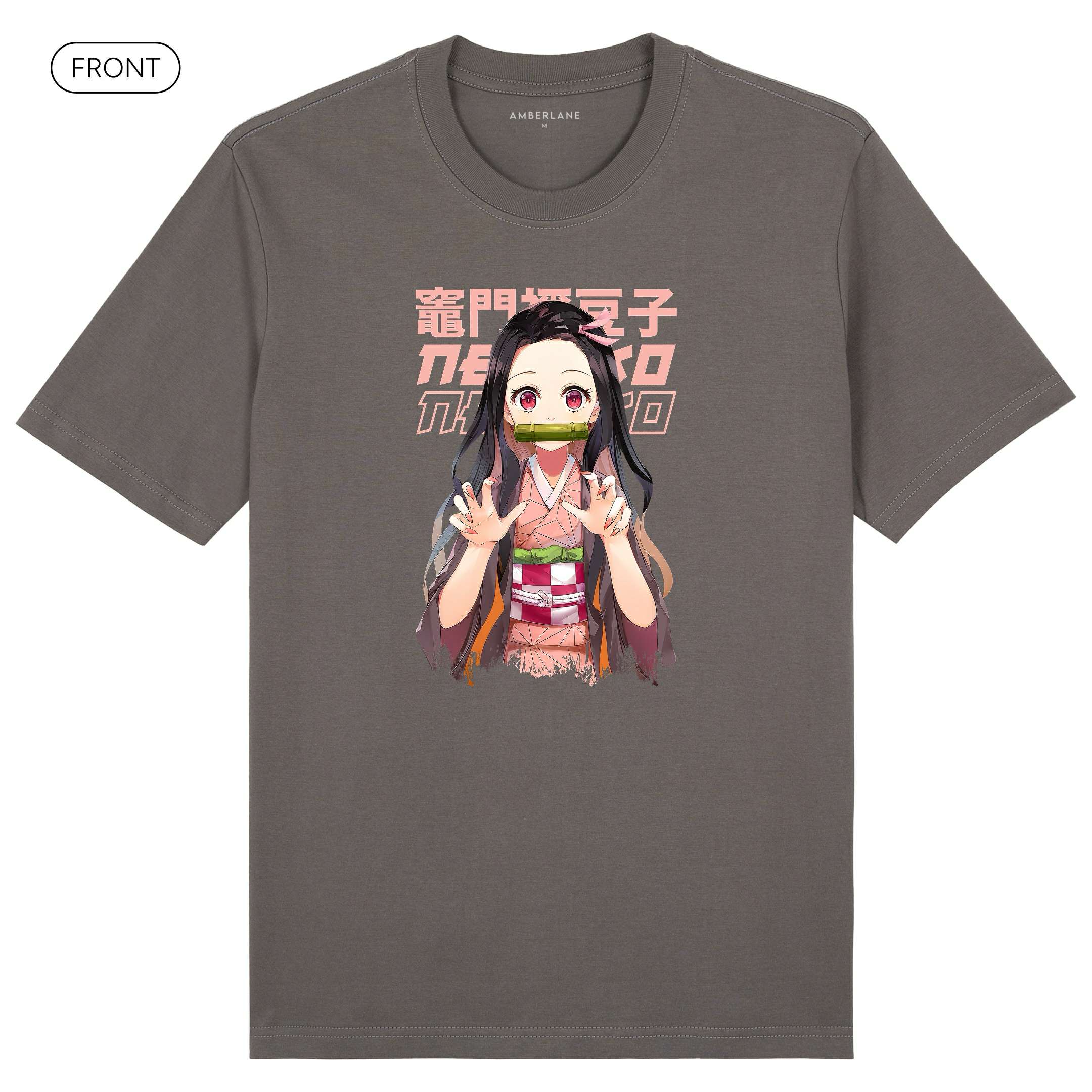 Nezuko_PremiumTee_Front_Stone Gray_Mockup