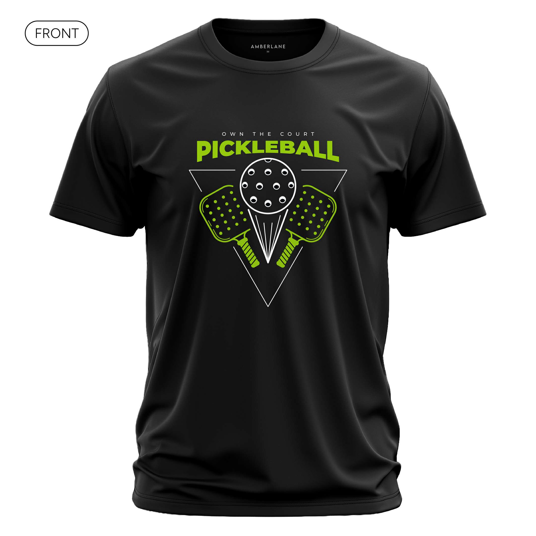 OwnTheCourtPKLBL_DriFitTee_Front_Black_Mockup