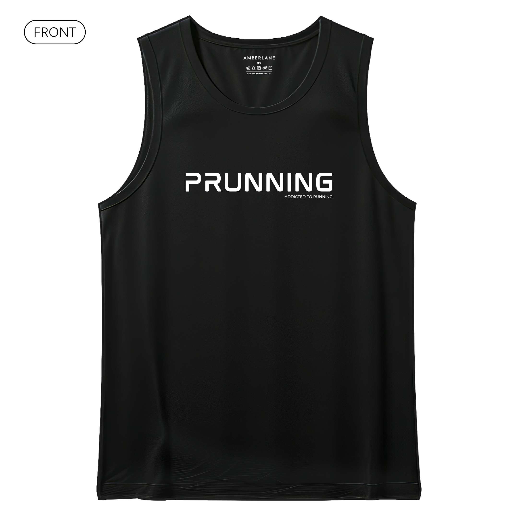 PRUNNING_DriFitSinglet_Black_Front_Mockup