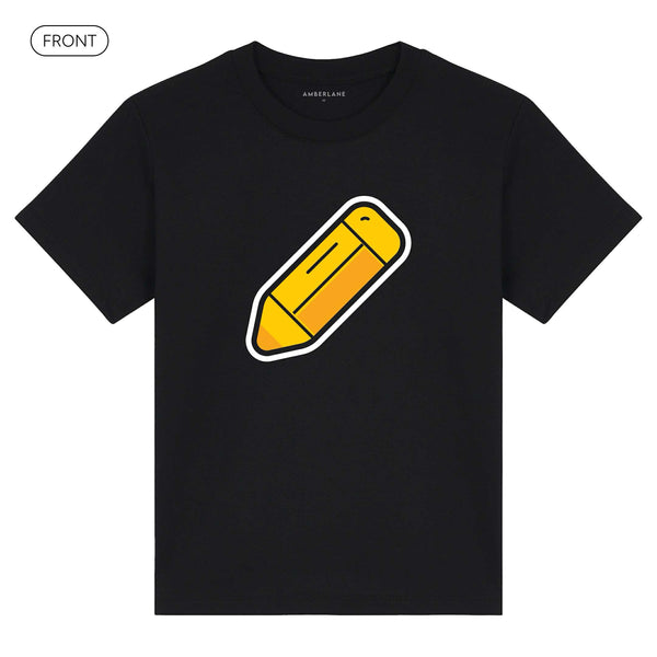 Pencil_KidsBasicTee_Front_Black_Mockup