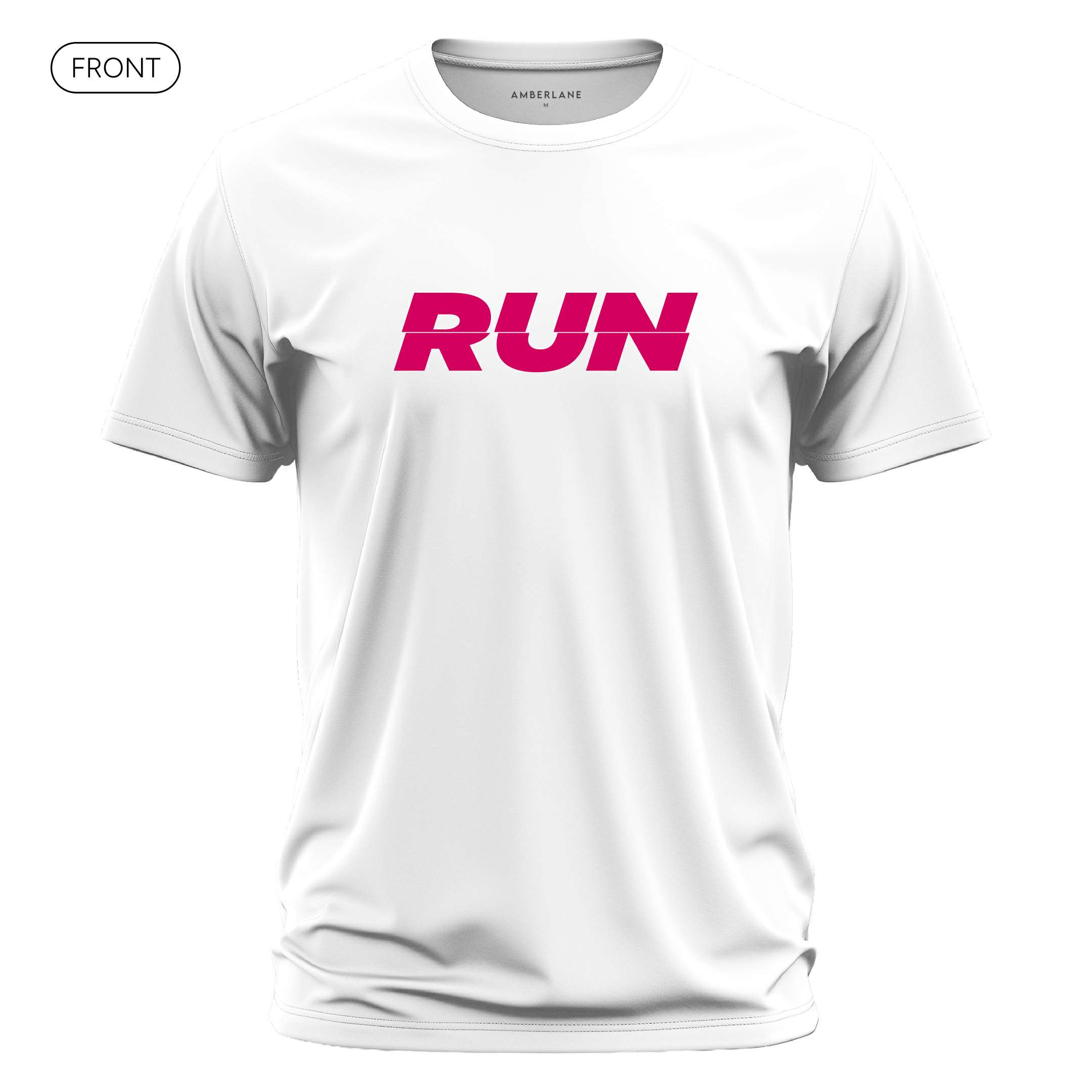 PinkRun_DriFitTee_Front_White_Mockup