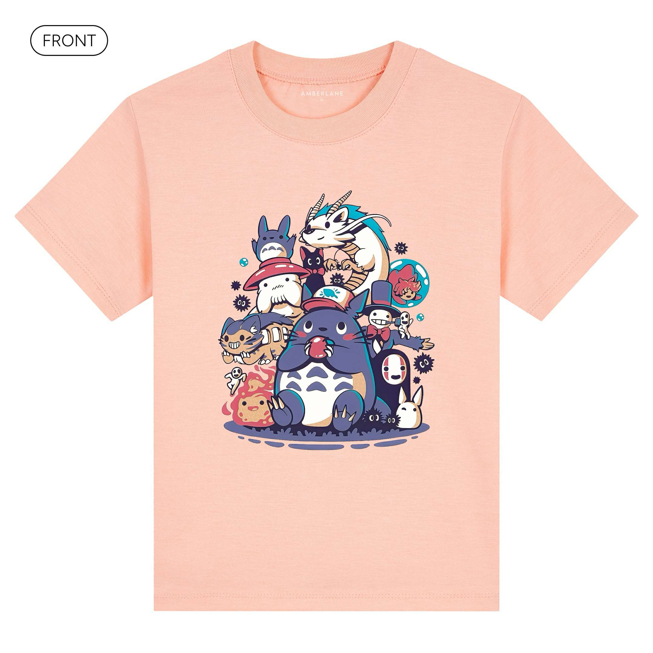 PurpleGhibli_KidsBasicTee_Front_Peach_Mockup