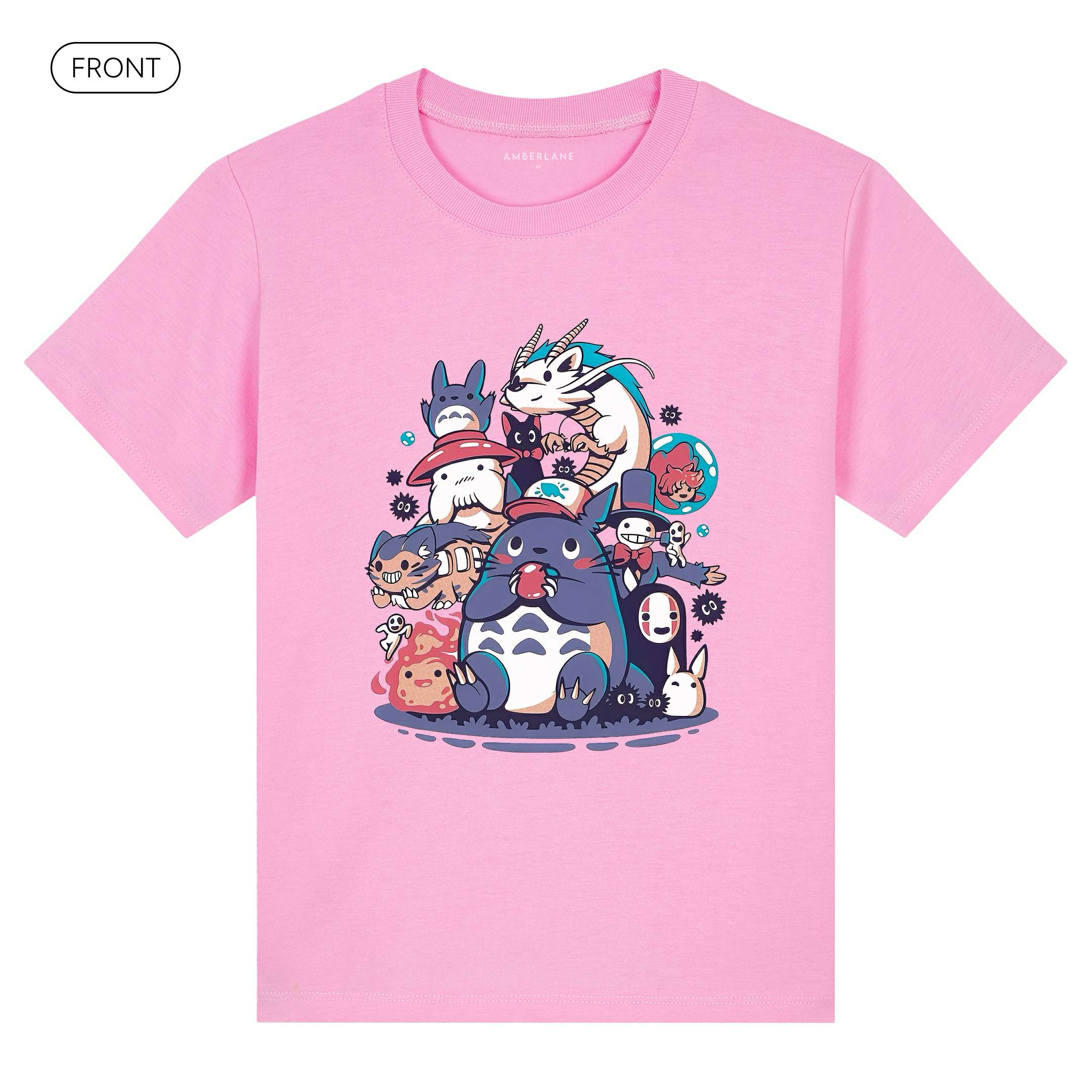 PurpleGhibli_KidsBasicTee_Front_Pink_Mockup
