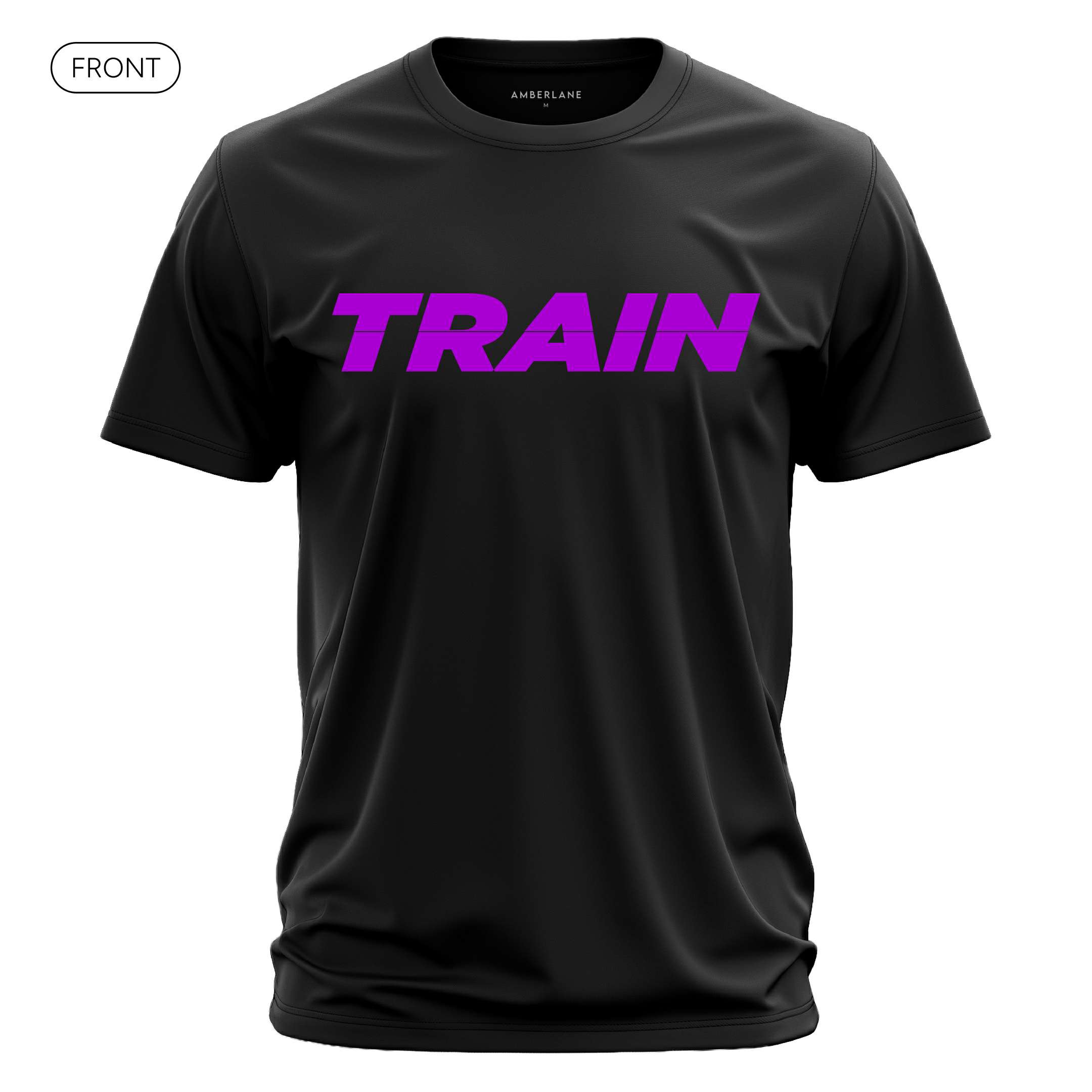PurpleTrain_DriFitTee_Front_Black_Mockup
