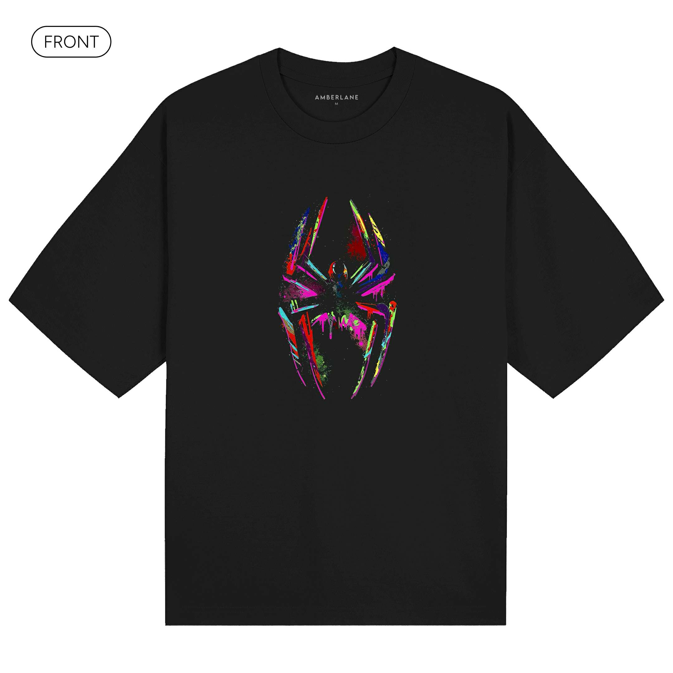 SpiderVerse_PremiumHeavyTee_Front_Black_Mockup
