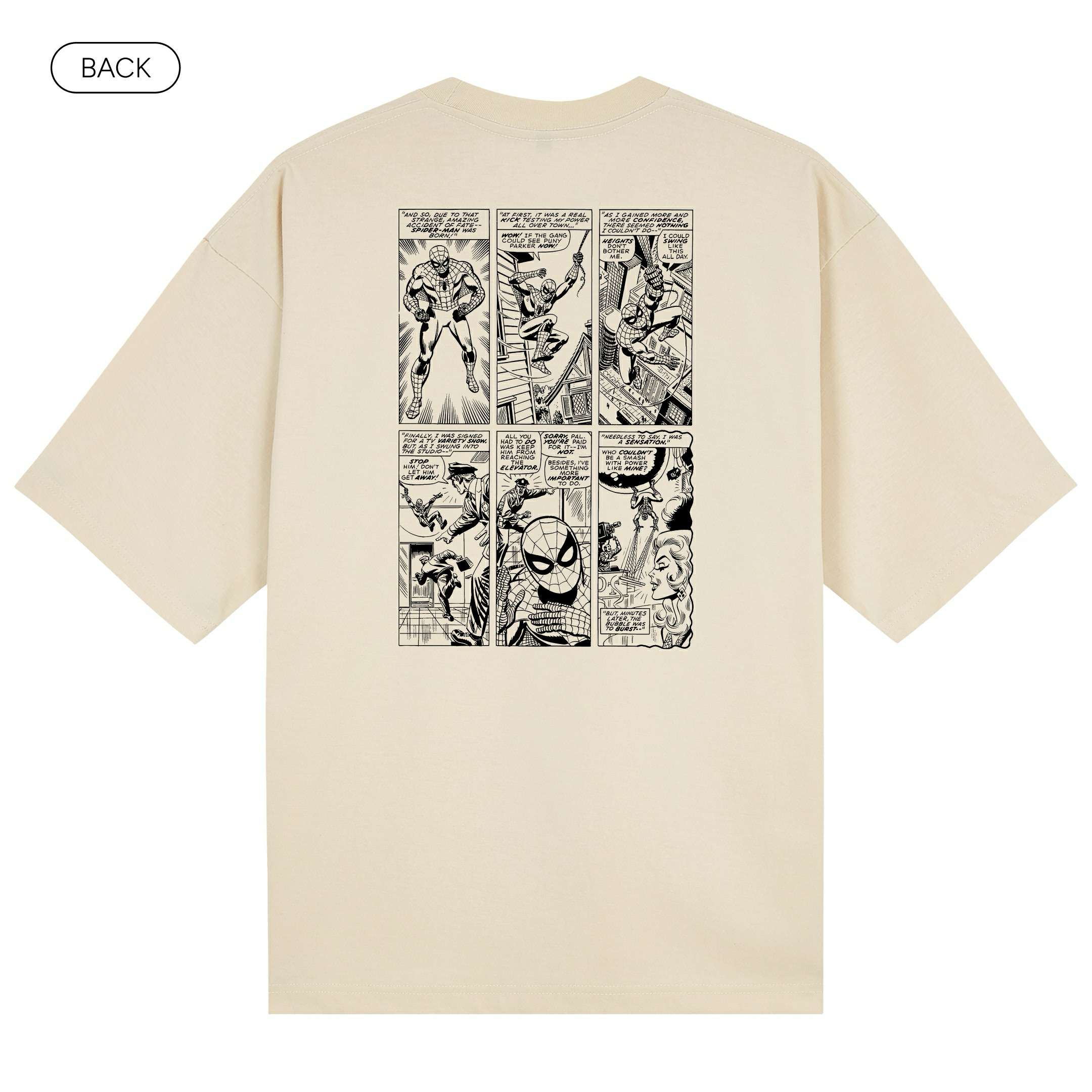 SpidermanComics_PremiumHeavyTee_Back_Ivory_Mockup