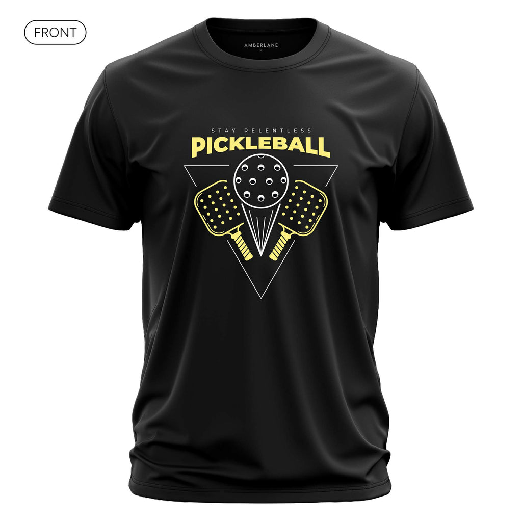 StayRelentlessPKLBL_DriFitTee_Front_Black_Mockup
