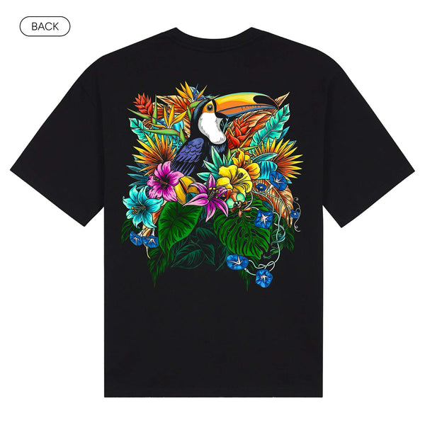 TropicBloom_BasicOversizedTee_Back_Black_Mockup