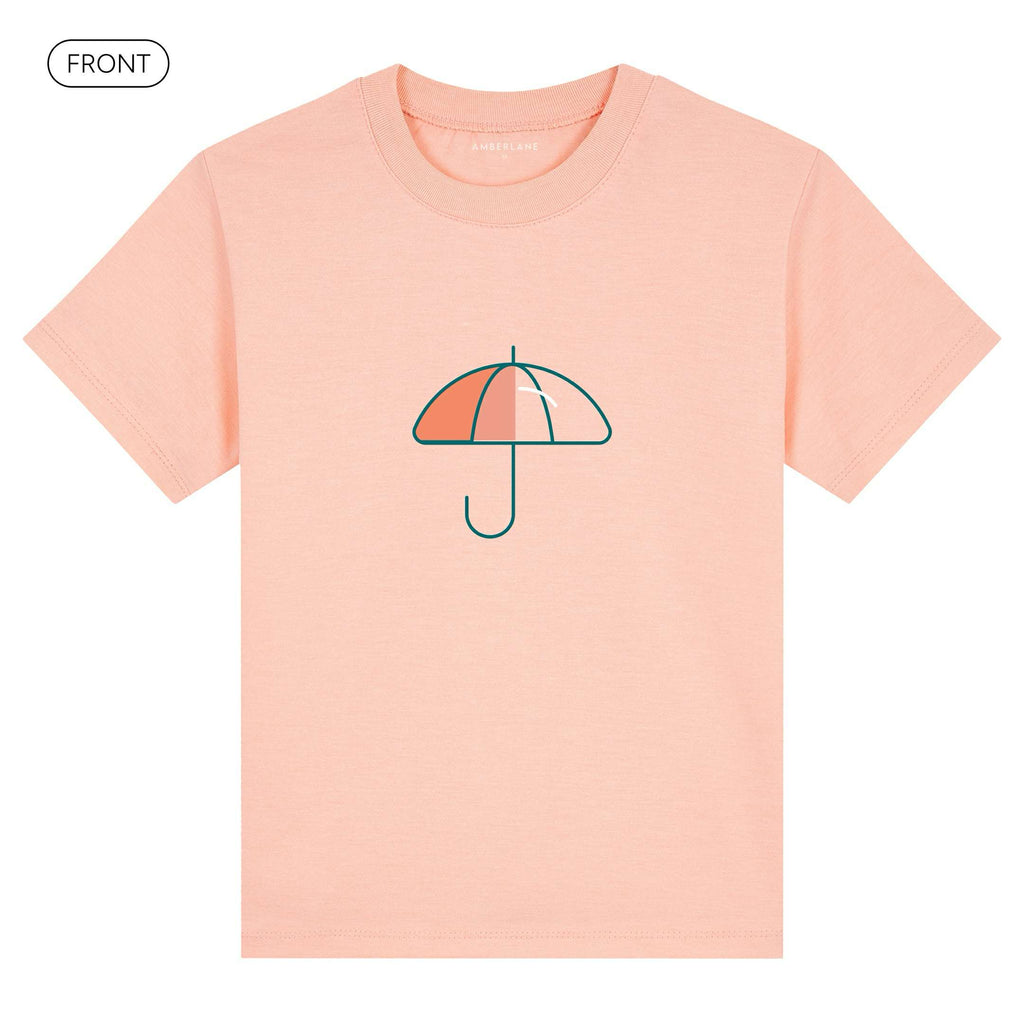 Umbrella_KidsBasicTee_Front_Peach_Mockup