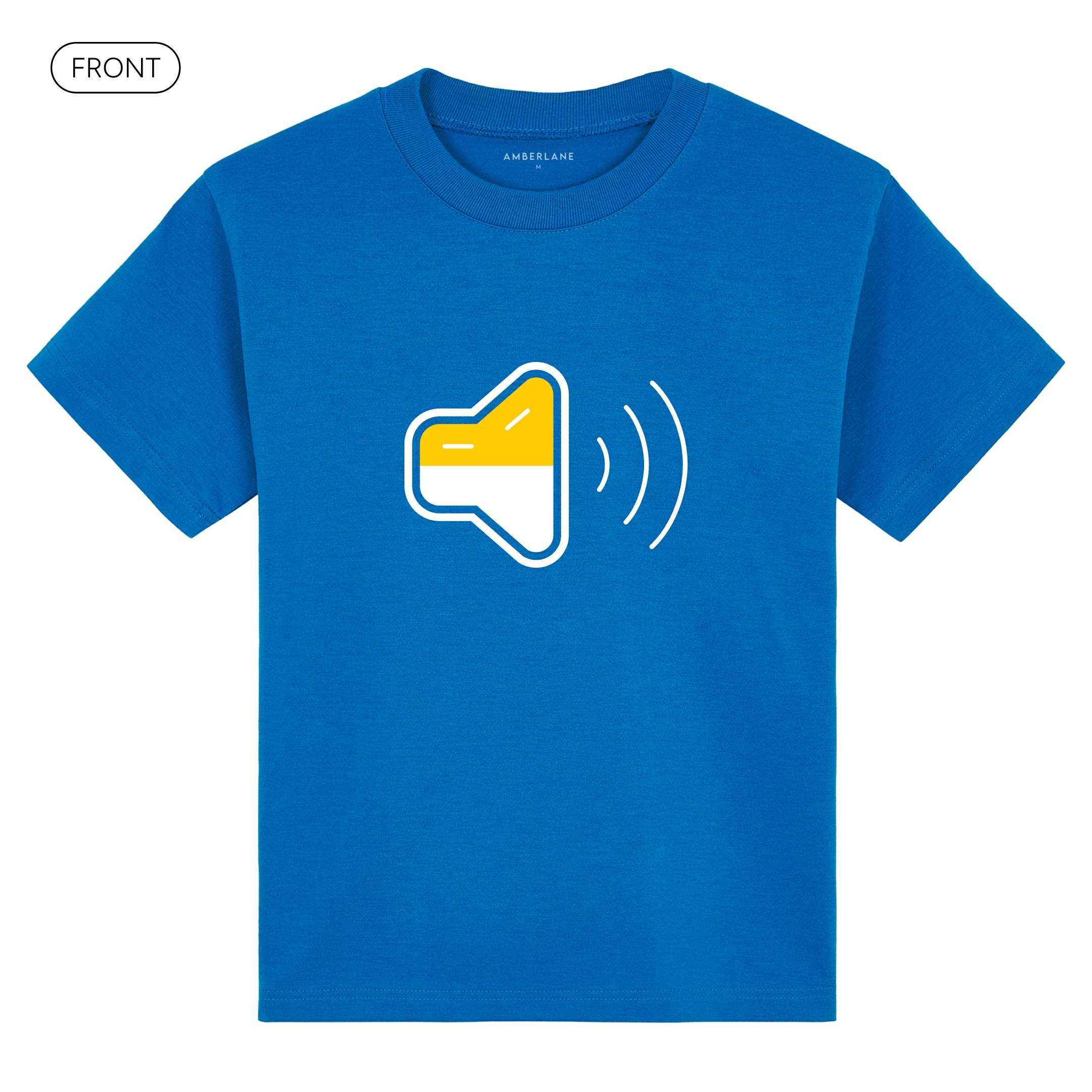 VolumeUp_KidsBasicTee_Front_Blue_Mockup